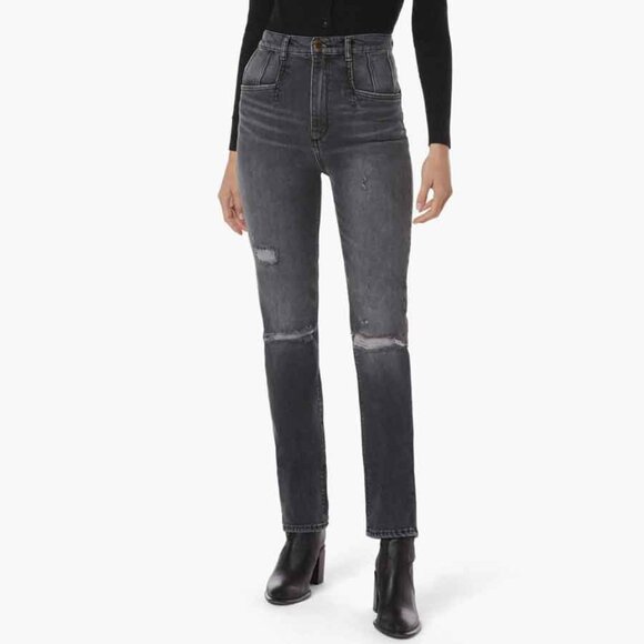 FAVORITE DAUGHTER 'THE JORDIE" DISTRESSED SUPER HIGH WAIST JEANS - Picture 1 of 12